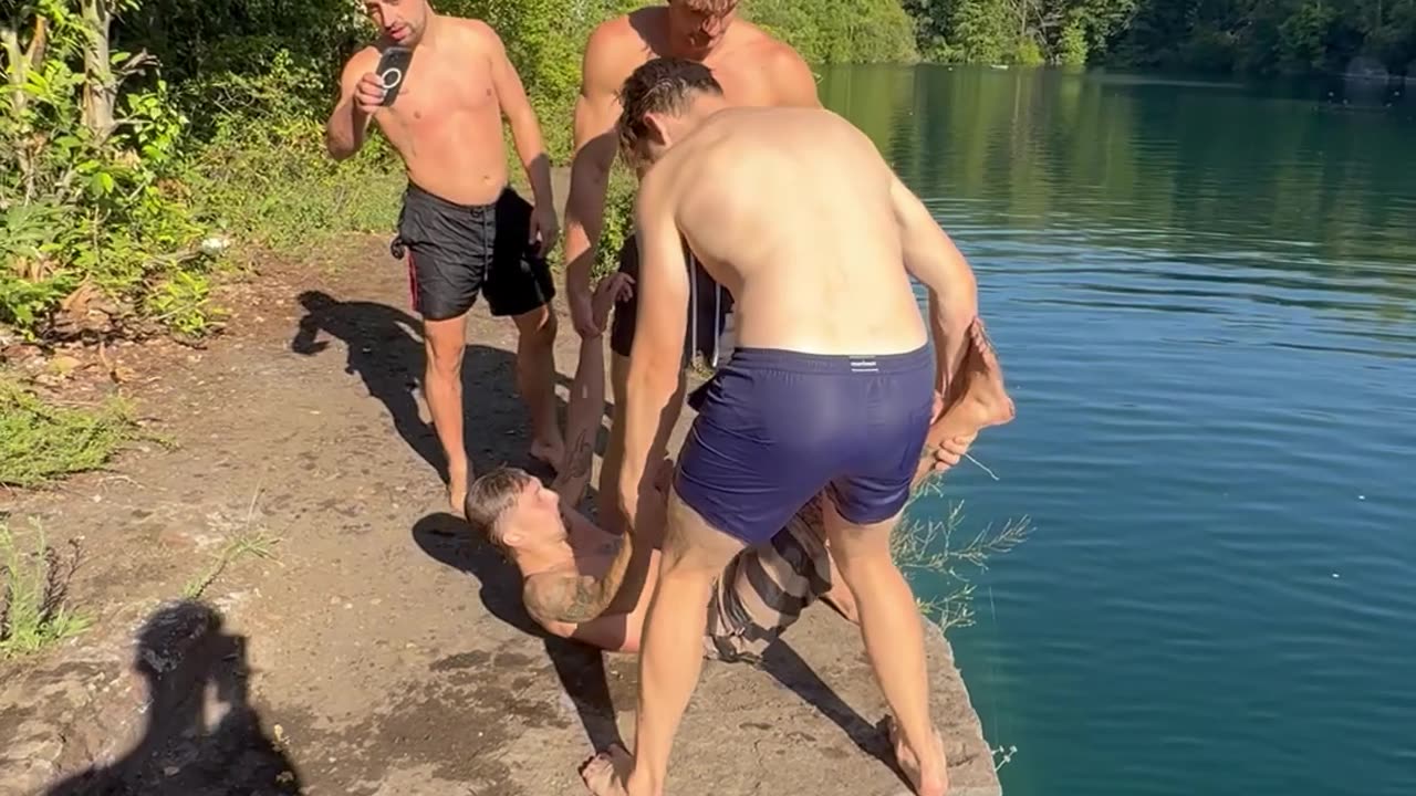 Man Cracks His Head While Getting Tossed Into Water