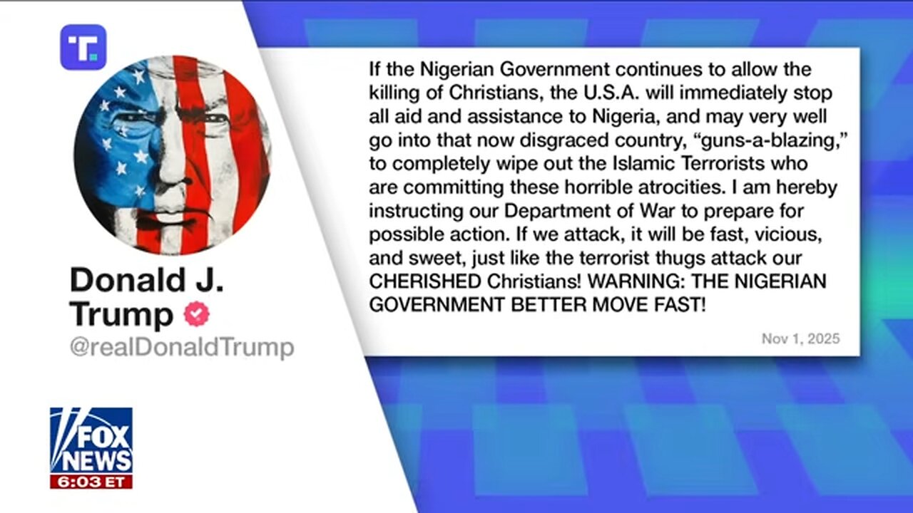 Trump tells Pentagon to ready ‘vicious’ military action in Nigeria: ‘MOVE FAST!'