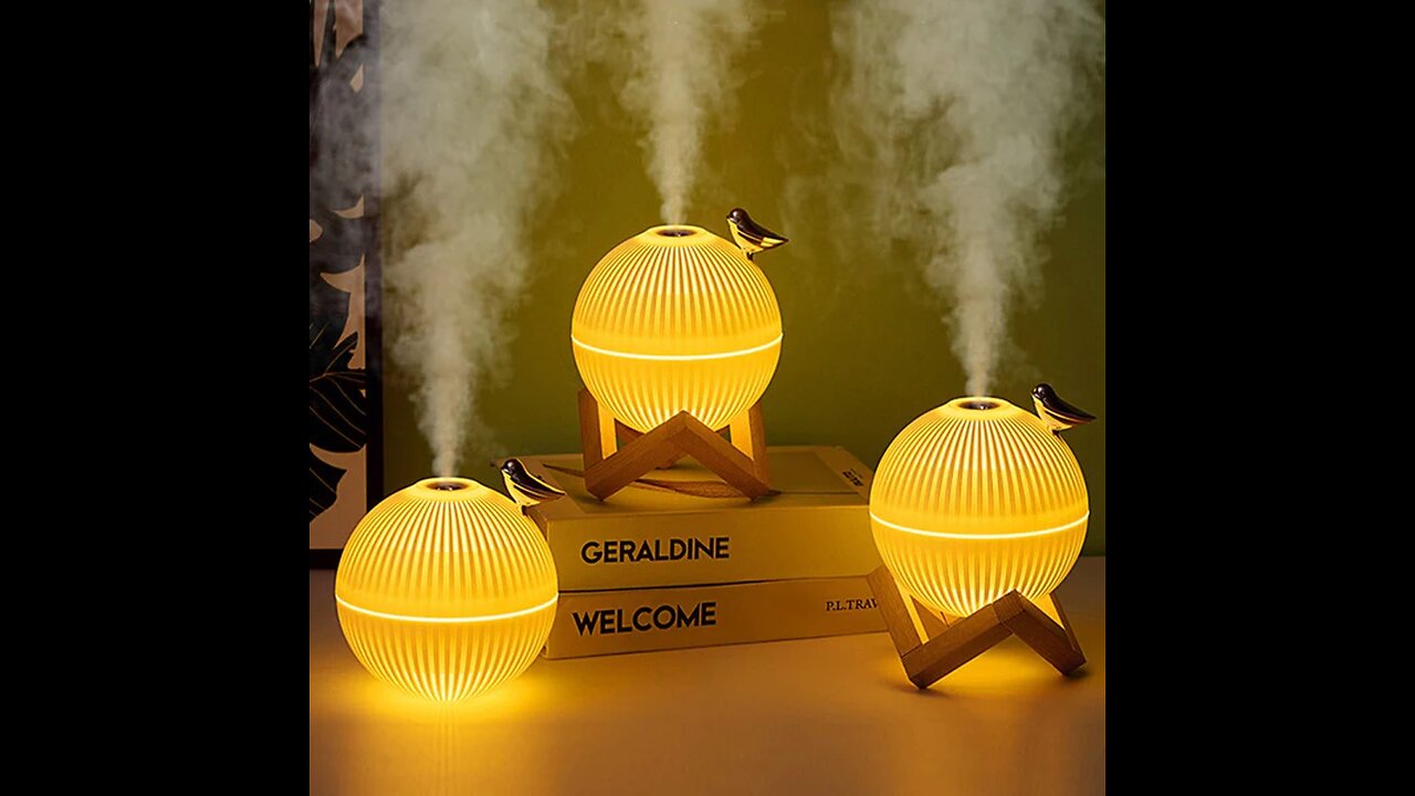 USB Quiet Desktop Humidifier, with Large Capacity Water Tank, Adjustable Light & Mist Outputs