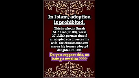 ALLAH ABOLISHES ADOPTION: CARICATURE OF CHRISTIANITY IN Quran: ADOPTION & BREASTFEEDING IN ISLAM