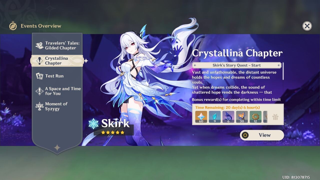"Crystallina Chapter - Skirk's Story Quest - Start" Genshin Impact - Version 5.7 EN
