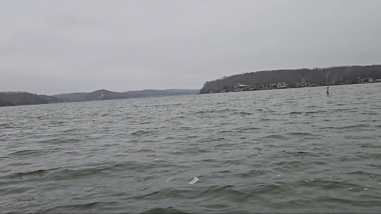 Lake of the Ozarks on a cold cloudy winter day.