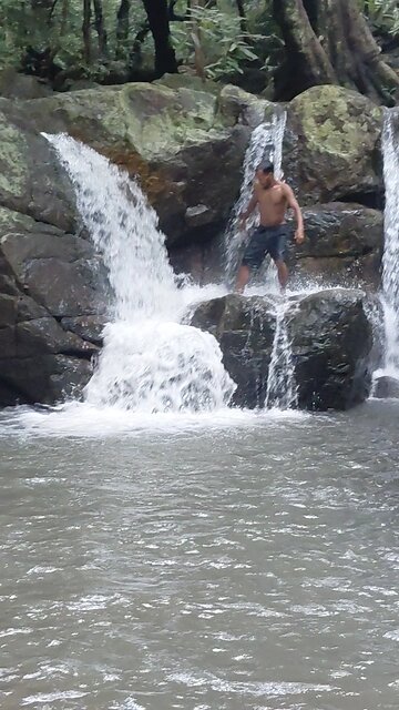 Beautiful waterfall inside the forest