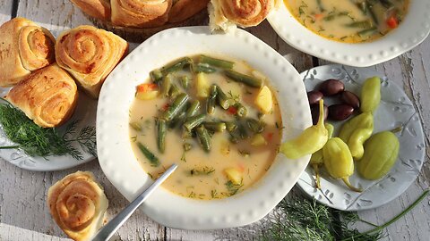 Classic Bulgarian Green Bean Soup. One Pot, Simple ingredients.