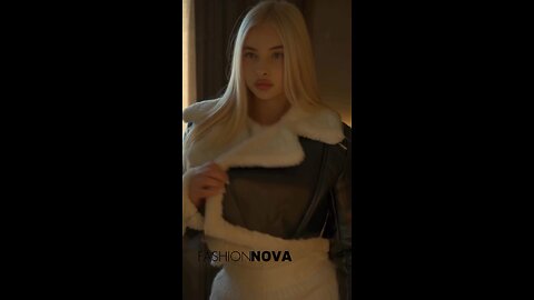 Elsa Fuzzy Skirt Set - Ivory cO Crossing Ways Moto Jacket- Brown#explore #explor