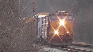 CSX M370 Manifest Mixed Freight Train from Lodi, Ohio December 22, 2023