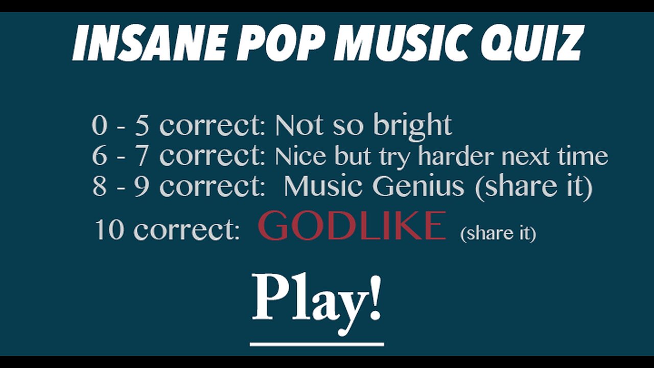 Insane Pop Music Quiz