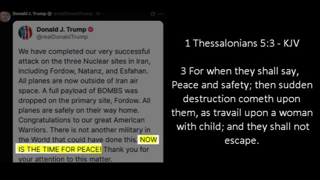 When they shall say, Peace and safety; then sudden destruction cometh upon them...