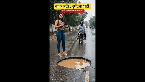 नजर हटी, दुर्घटना घटी, बारिश में सतर्क रहे -सावधान रहें #ai #aigenerated #shortsfeed #shorts