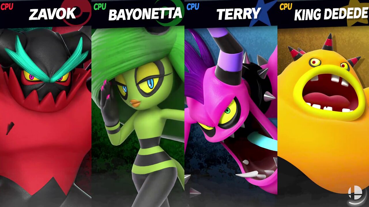 Zavok vs Zeena vs Zazz vs Zomom SSBU Free-For-All Quickie