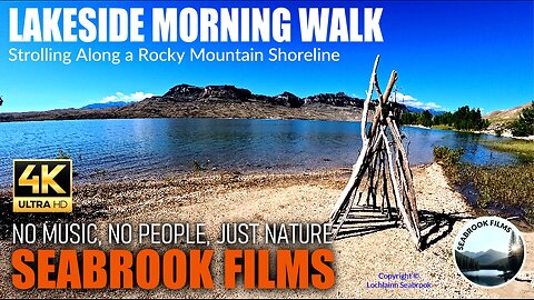Lakeside Morning Walk: Strolling Along a Rocky Mountain Shoreline