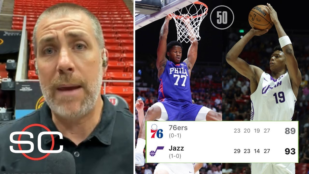 ESPN: V.J. Edgecombe Outshines Ace Bailey in Debuts | Jazz Beat Sixers in Summer League Opener