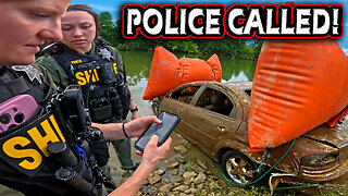 Stolen Car Found Underwater! Dodge Stratus Recovered with Wrecker!