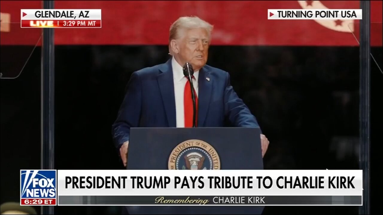 PRESIDENT TRUMP PAYS TRIBUTE TO CHARLIE KIRK