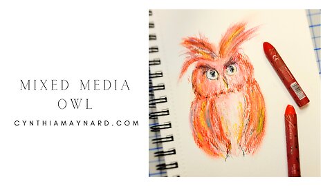 Oil Pastel Owl Painting (mixed media)