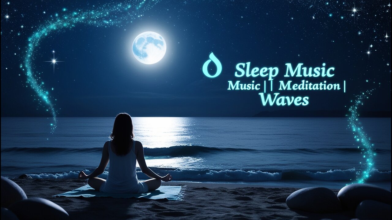 1 Hour Meditation | Night Sky Calmness 🌙 Ocean Waves & Relaxing Sleep Music | Deep Healing