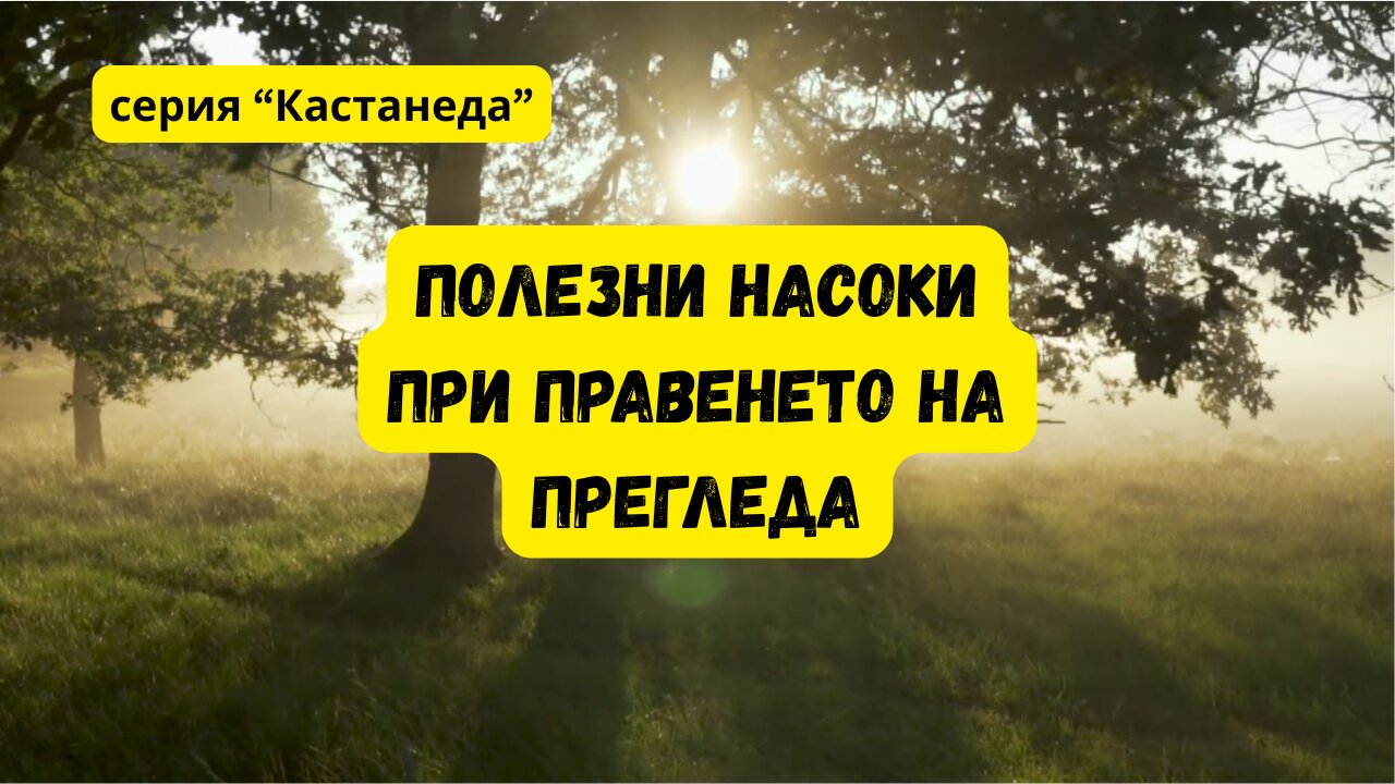 серия "Кастанеда": Някои насоки относно изпълняването на прегледа
