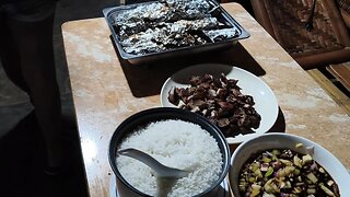 Sinugbang Bangus ug Pork Meat