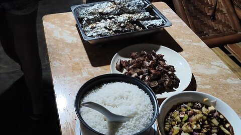 Sinugbang Bangus ug Pork Meat