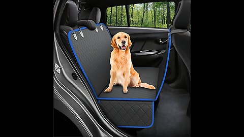 Premium Dog Car Seat Cover Hammock with Mesh View & Storage for Safe Travel