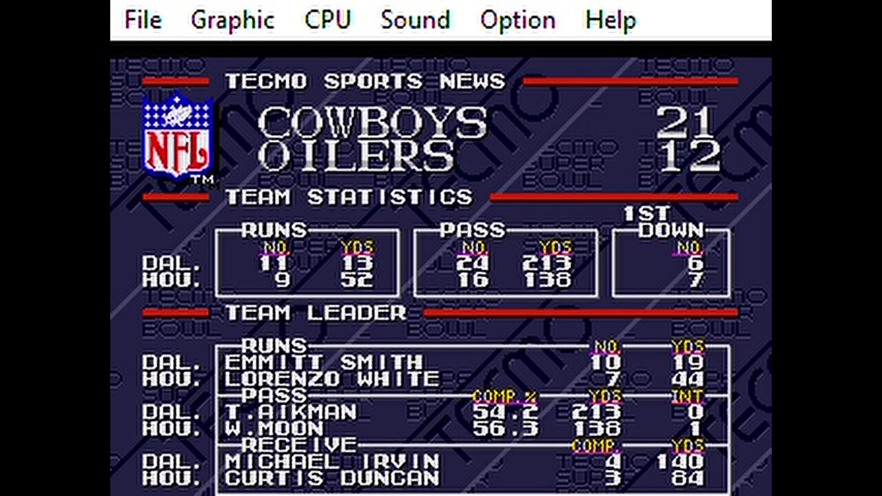 Gens rom Tecmo Super Bowl