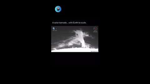 A solar tornado compared to earth