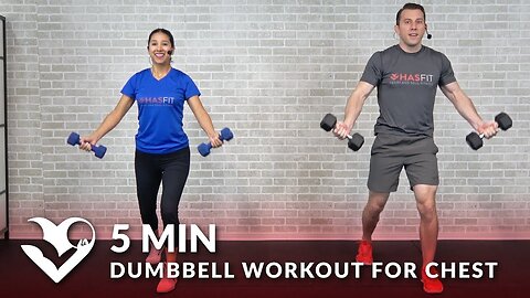 5 Minute Dumbbell Workout for Chest - Home Chest Workout Routine Exercises for Men & Women