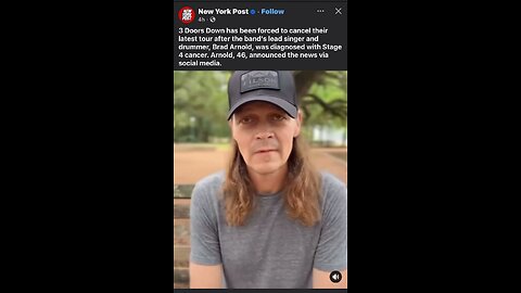 Brad Arnold 46, Lead Singer of Three Doors Down, Diagnosed with Stage 4 Cancer