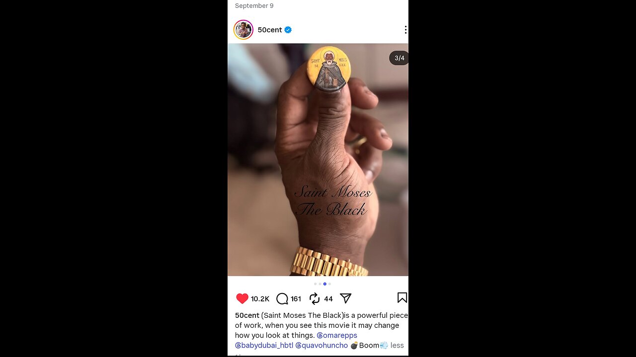 MOSES THE BLACK: "50 CENT MOVIE HINTS THAT MOSES WAS DARK SKINNED"