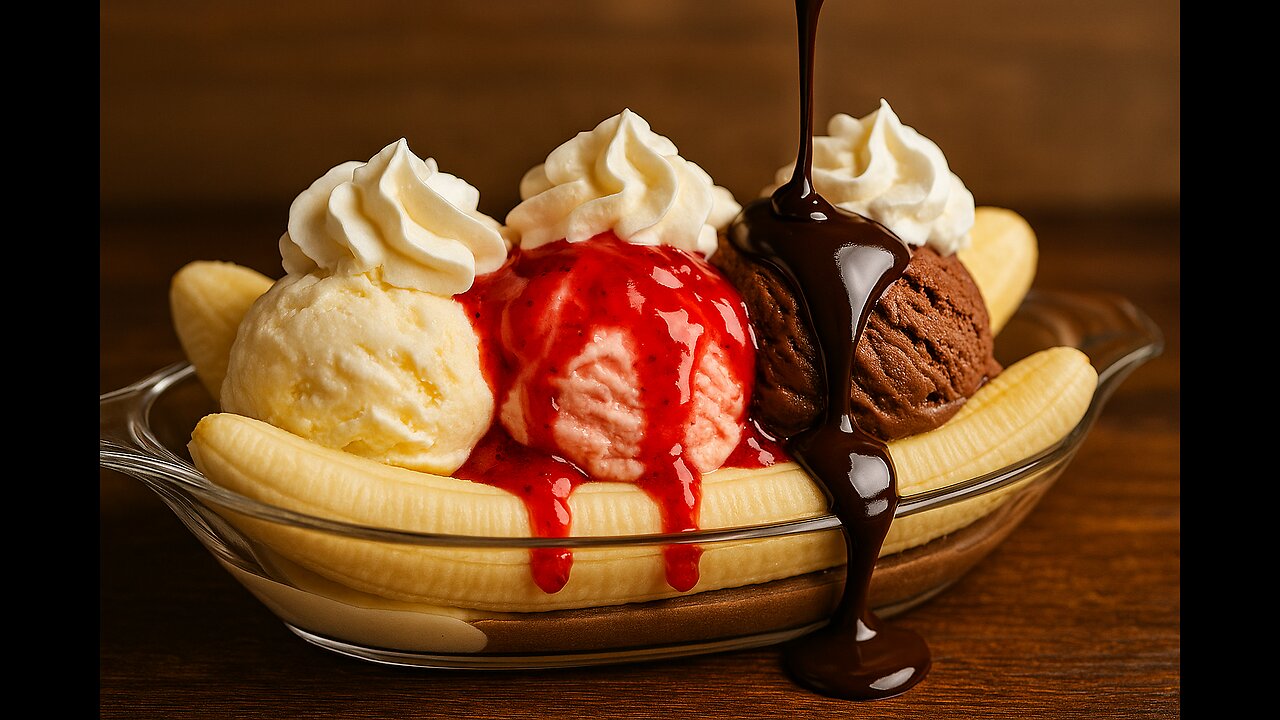 Banana Split Strawberry Parfait | Dark Chocolate Pour Overload