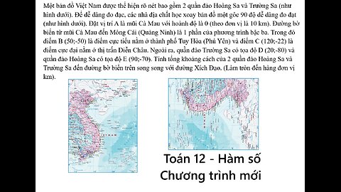 Toán 12: Hàm số: Chương trình mới: Một bản đồ Việt Nam có quần đảo Hoàng Sa, Trường Sa