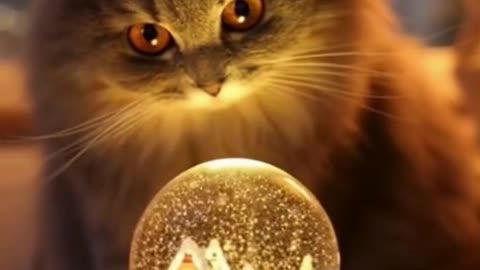 🐱❄️🔮 My Cat Thinks the Snow Globe Is an Alternate Dimension… Her Reaction Is PRICELESS 😂✨