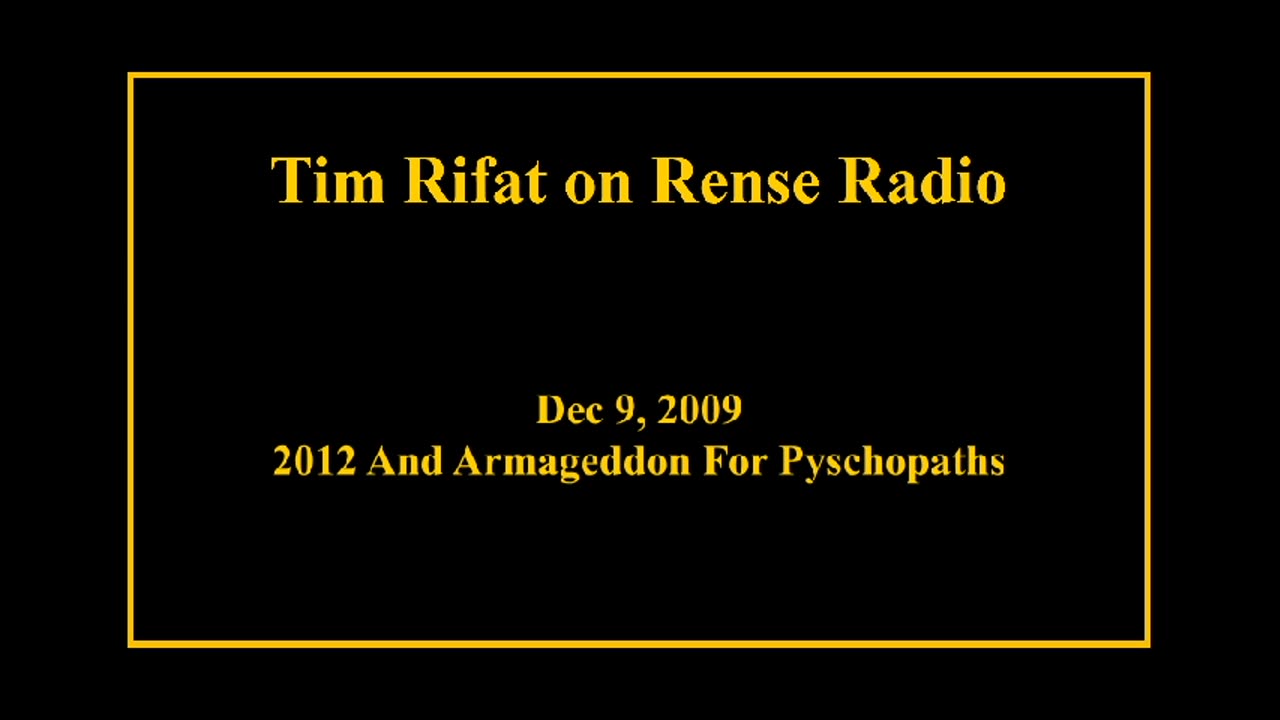 Dec 9, 2009 - 2012 And Armageddon For Pyschopaths