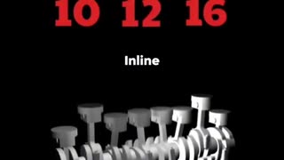 The sounds of engines from 1 to 16 cylinders