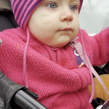 Sleepy Kayla Close-Up on Our Walk 😴👶