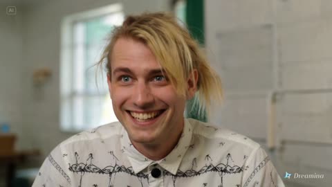 " Chill just a blonde man laughing :