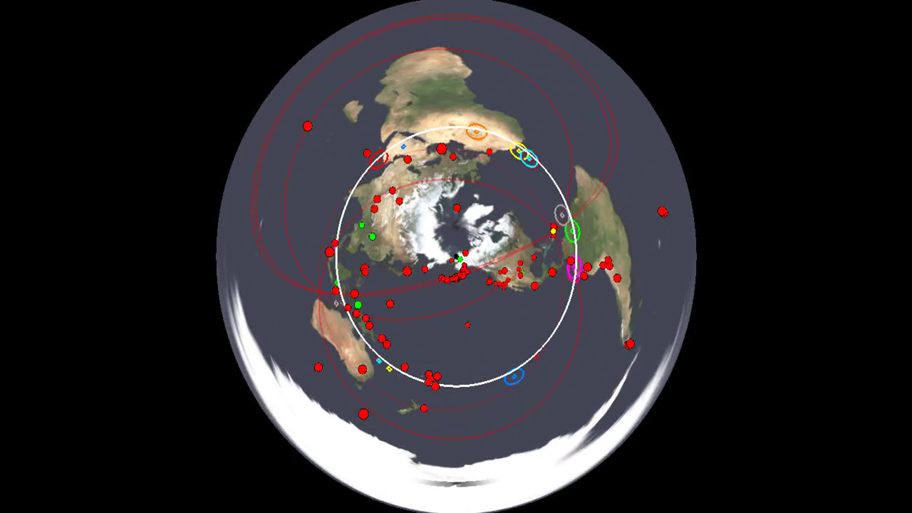 Earthquakes Aligning Along Geodesics - Orbital Plane Perspective