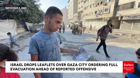 JUST IN: Israel Drops Leaflets Over Gaza City Ordering Full Evacuation Ahead Of Reported Offensive