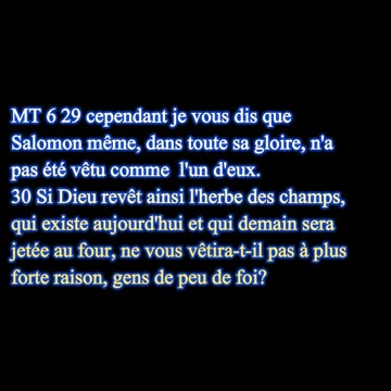 Jésus dit ne pas se faire de souci