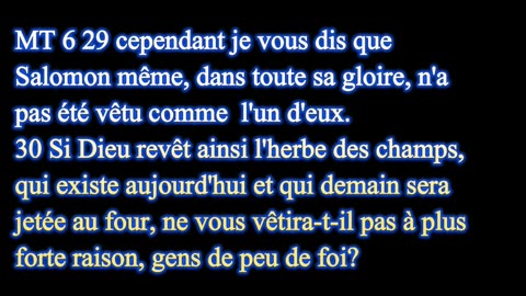 Jésus dit ne pas se faire de souci