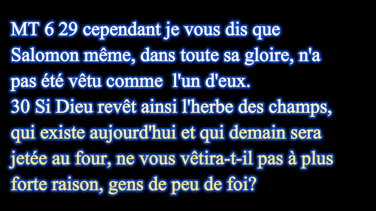 Jésus dit ne pas se faire de souci