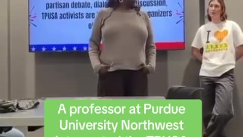 Purdue University Northwest Professor interrupted the TPUSA CHAPTER FIRST Meeting