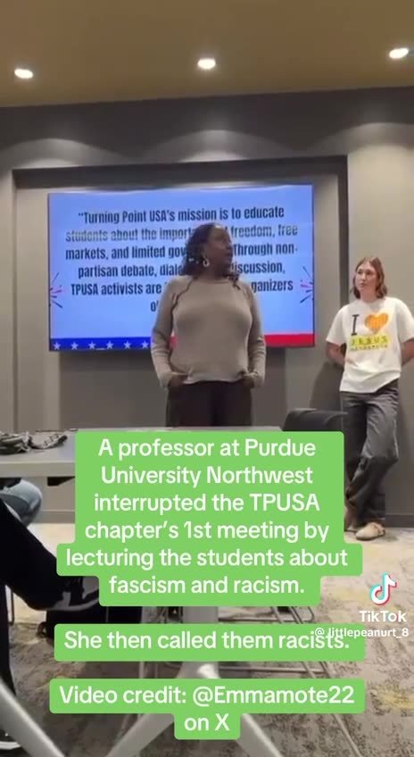 Purdue University Northwest Professor interrupted the TPUSA CHAPTER FIRST Meeting