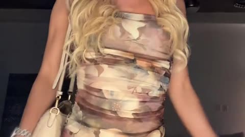 A blonde tgirl is present to you