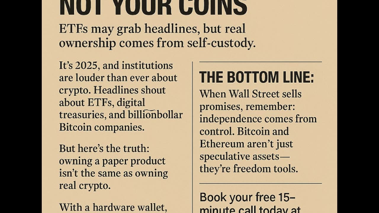 NOT YOUR KEYS, NOT YOUR COINS