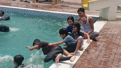 Garmi or pool party #yum #maza #party #water #fun #happy #love