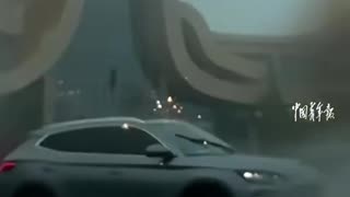 Lightning hits car three times in China