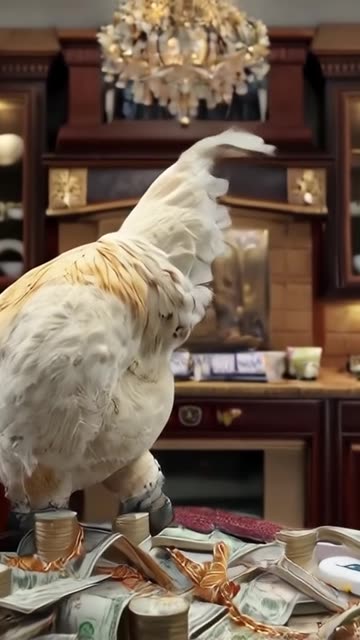 lucid origin A rich chicken surrounded by money gold chains funny meme style u 0 #catshorts