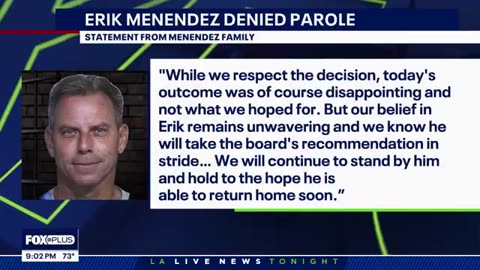 Erik Menendez denied parole for murders of parents; Lyle's hearing on Friday