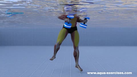 Side Jump Press in the Pool | Full-Body Aqua Exercise for Strength & Core